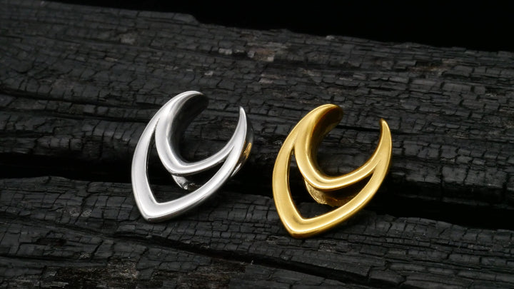 1x Saddle Tunnel Gold Silber 8-16mm - K4