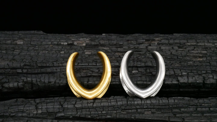 1x Saddle Tunnel Gold Silber 6-25mm - K4