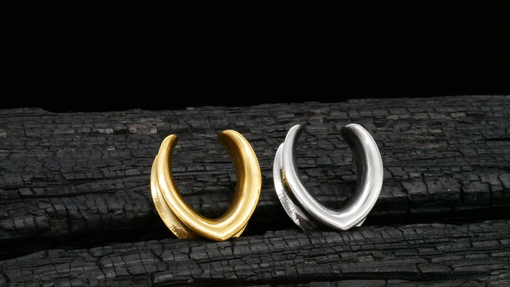 1x Saddle Tunnel Gold Silber 6-25mm - K4