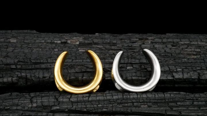 1x Saddle Tunnel Gold Silber 10-30mm - K4