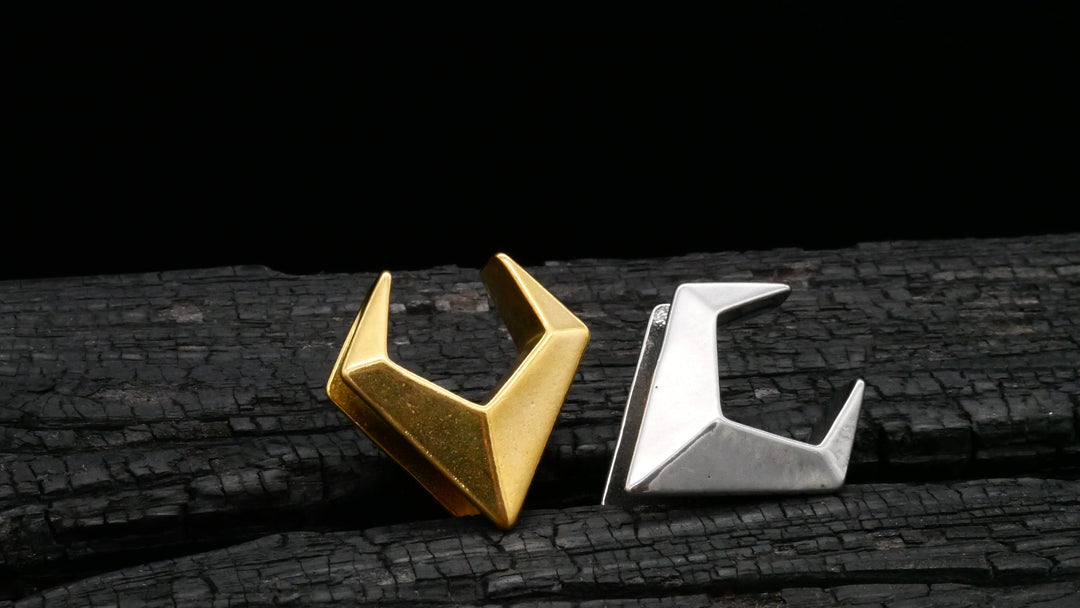 1x Saddle Tunnel Gold Silber 8-19mm - K4