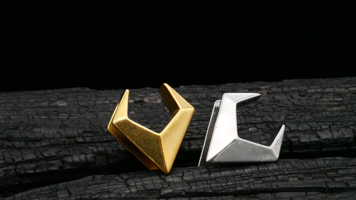1x Saddle Tunnel Gold Silber 8-19mm - K4