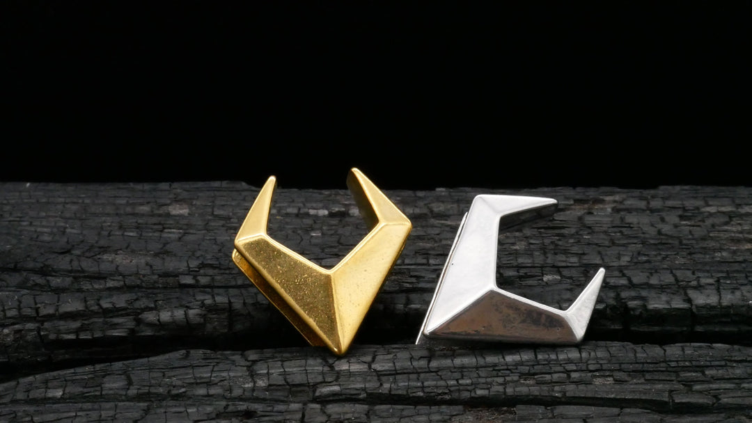 1x Saddle Tunnel Gold Silber 8-19mm - K4