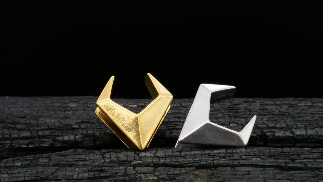 1x Saddle Tunnel Gold Silber 8-19mm - K4