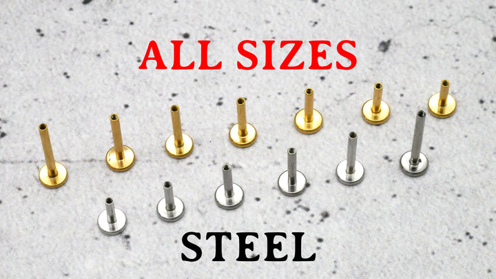 Austauschbare Stäbe für Labret / Medusa / Tragus / Helix Chirurgenstahl  Innengewinde - 1B/11
