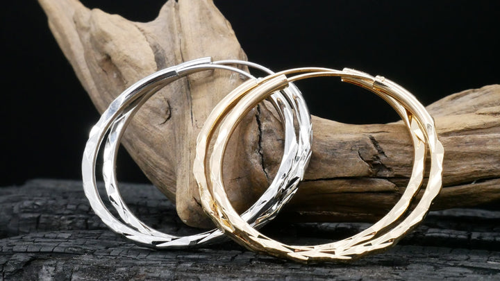 Paar Ohrringe in Gold oder Silber aus Chirurgenstahl EE-1