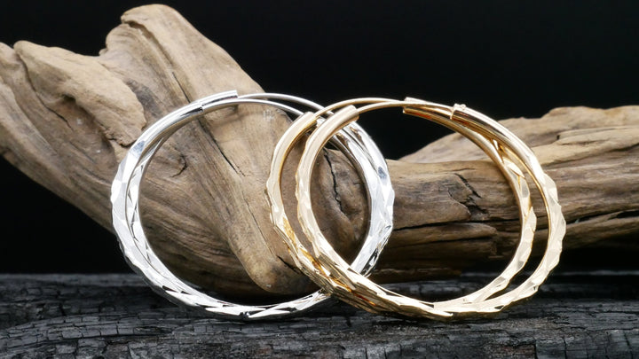 Paar Ohrringe in Gold oder Silber aus Chirurgenstahl EE-1
