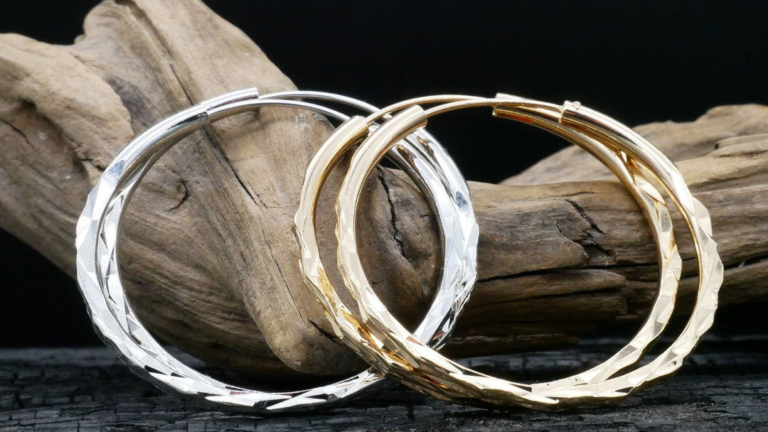Paar Ohrringe in Gold oder Silber aus Chirurgenstahl EE-1