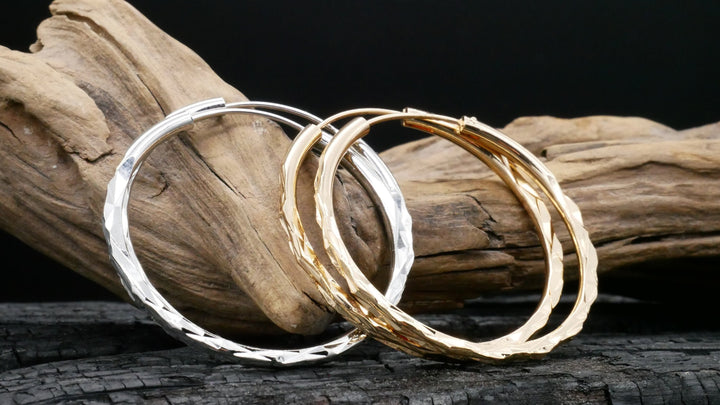 Paar Ohrringe in Gold oder Silber aus Chirurgenstahl EE-1