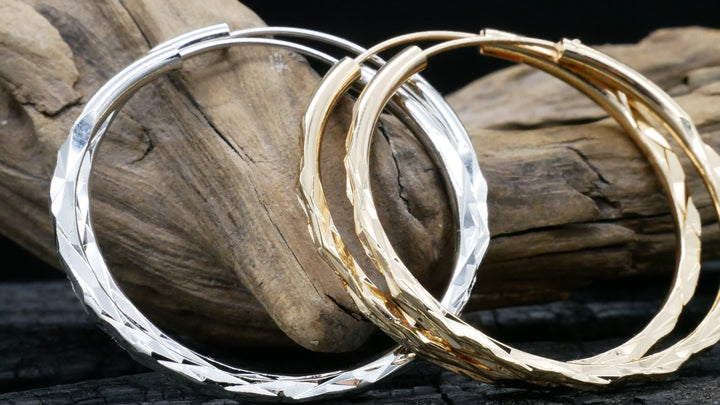 Paar Ohrringe in Gold oder Silber aus Chirurgenstahl EE-1