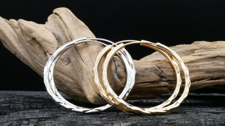 Paar Ohrringe in Gold oder Silber aus Chirurgenstahl EE-1