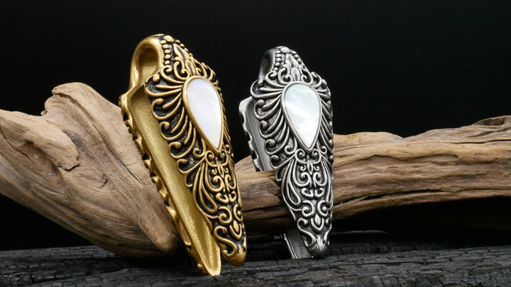 Paar Ohrgewichte Gold Silber 12mm - EE-1
