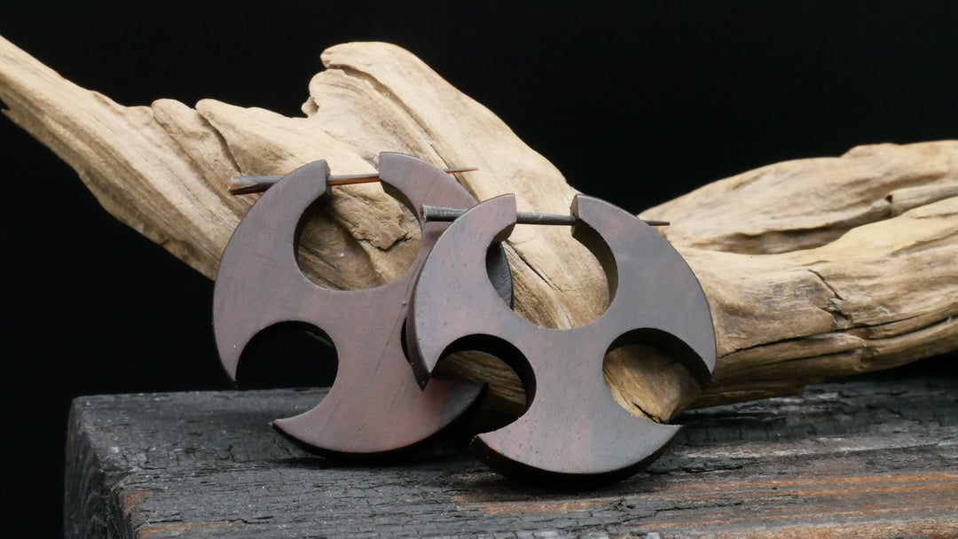 Ohrringe aus Holz Handarbeit - II-7