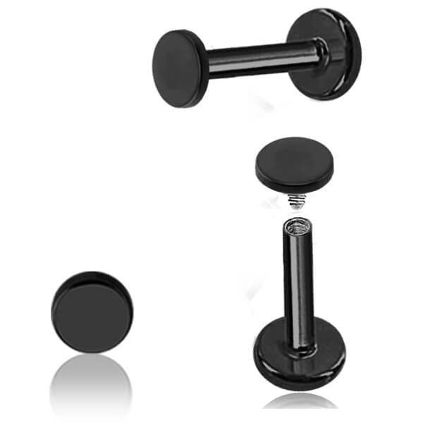 Schwarz Piercing/Labret/Medusa Chirurgenstahl - 1C/12