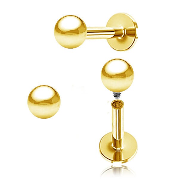 Gold Piercing/Labret/Medusa Chirurgenstahl - 1C/13