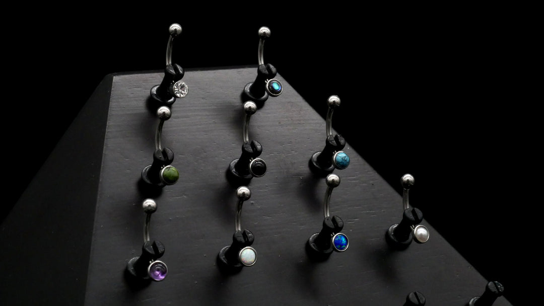 Piercing Curved Barbell mit Schmuckstein - 1H/01