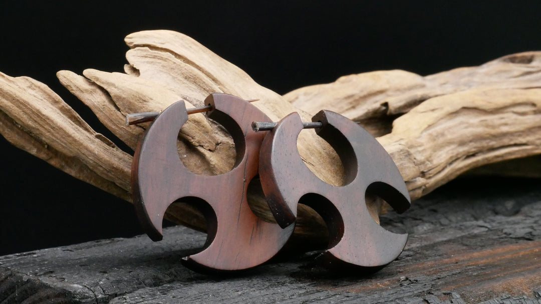 Ohrringe aus Holz Handarbeit - II-7