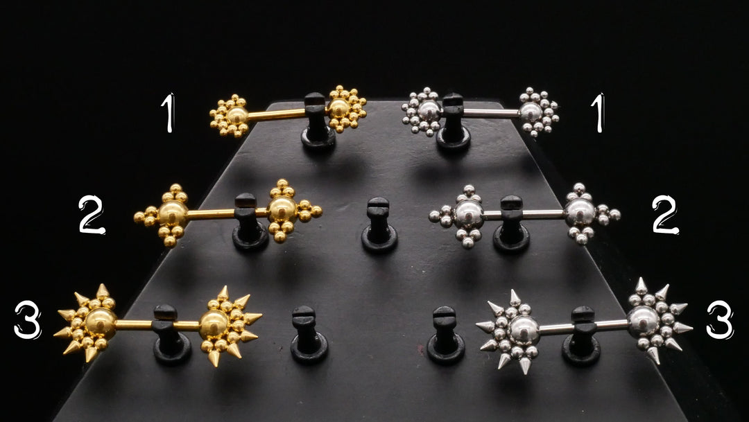 1x Nippel Piercing aus Chirurgenstahl - O3