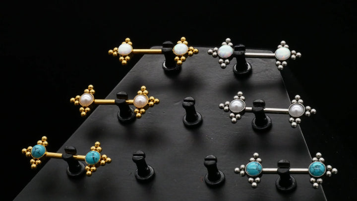 1x Nippel Piercing aus Chirurgenstahl - O3