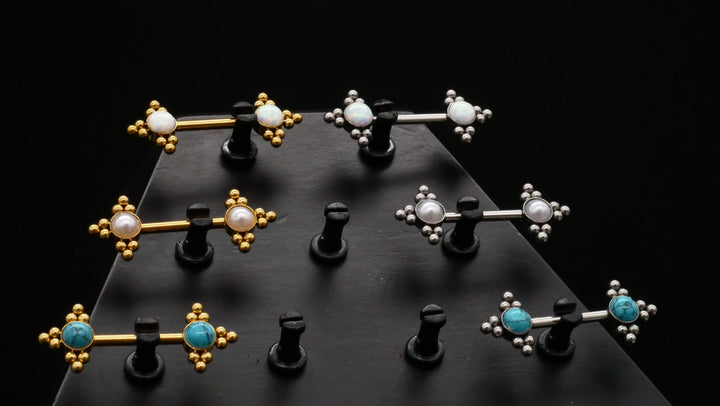 1x Nippel Piercing aus Chirurgenstahl - O3