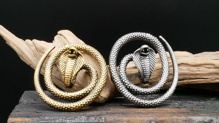 Paar Ohrgewichte Gold Cobra 5mm - EE-3