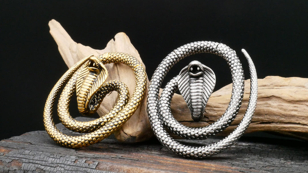 Paar Ohrgewichte Gold Cobra 5mm - EE-3