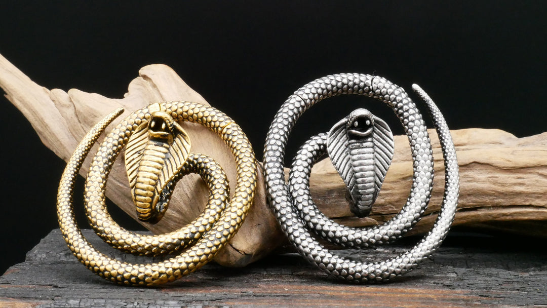 Paar Ohrgewichte Gold Cobra 5mm - EE-3