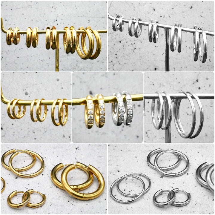 Paar Ohrringe Creolen in Gold und Silber - BB-4