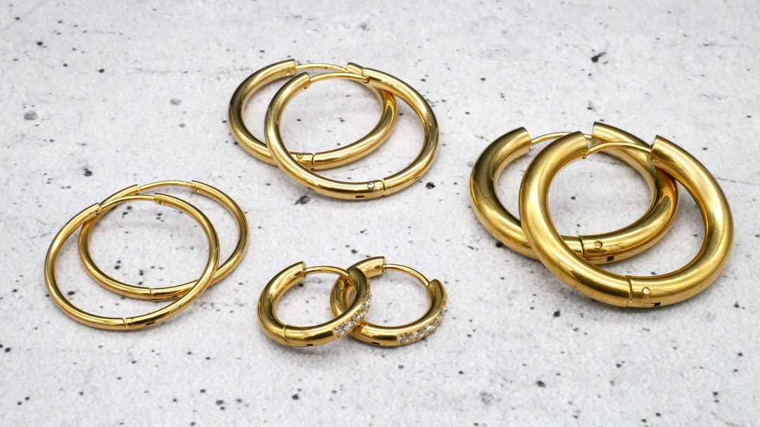Paar Ohrringe Creolen in Gold und Silber - BB-4