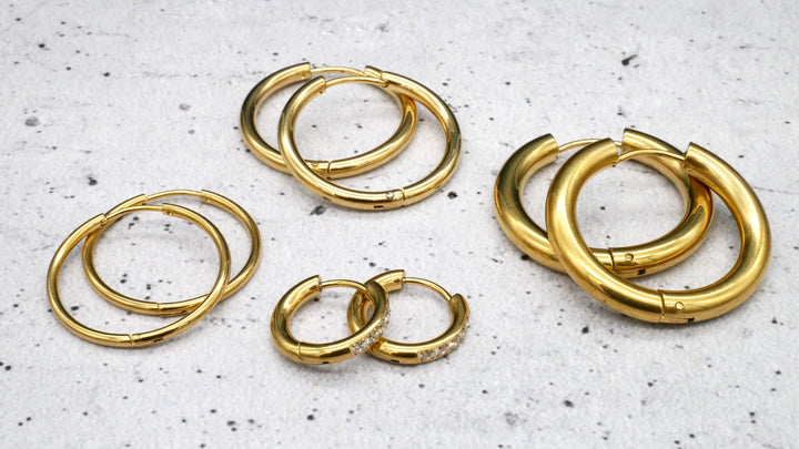 Paar Ohrringe Creolen in Gold und Silber - BB-4