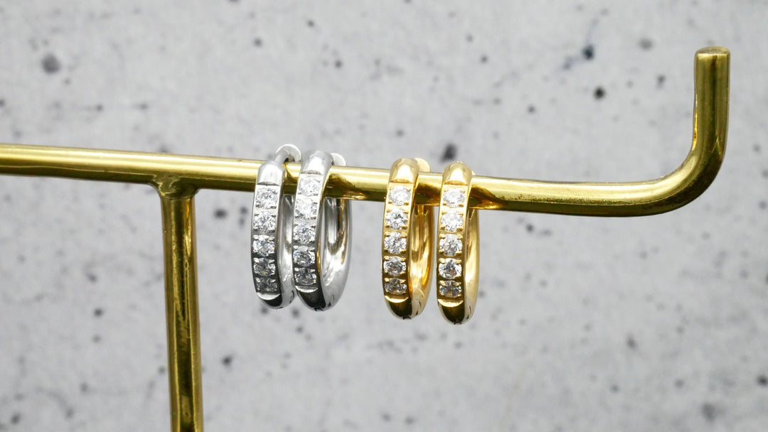Paar Ohrringe Creolen in Gold und Silber - BB-4