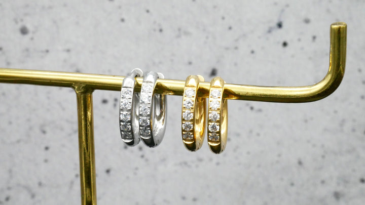 Paar Ohrringe Creolen in Gold und Silber - BB-4