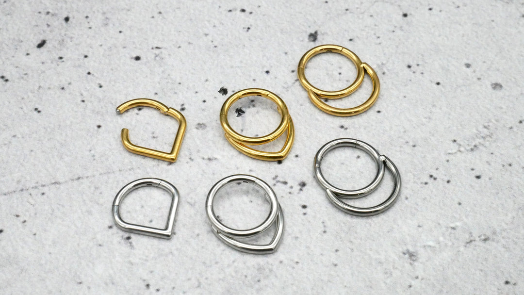 Piercing Ring Chirurgenstahl Gold Silber - 1N/18