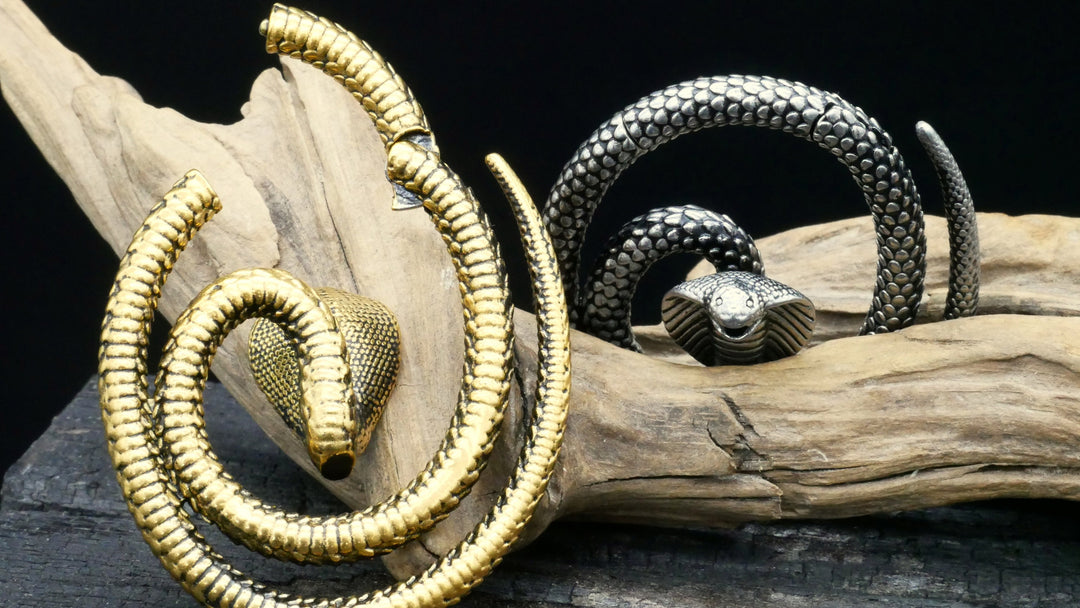 Paar Ohrgewichte Gold Cobra 5mm - EE-3