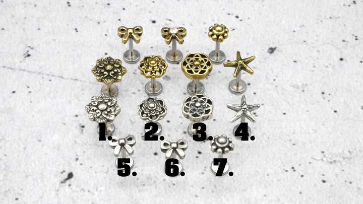 Piercing Labret/Medusa/Ohrstecker Chirurgenstahl 1O/04