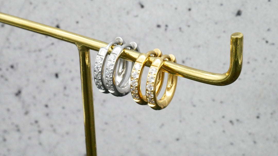 Paar Ohrringe Creolen in Gold und Silber - BB-4