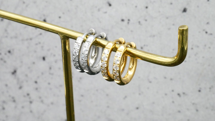 Paar Ohrringe Creolen in Gold und Silber - BB-4