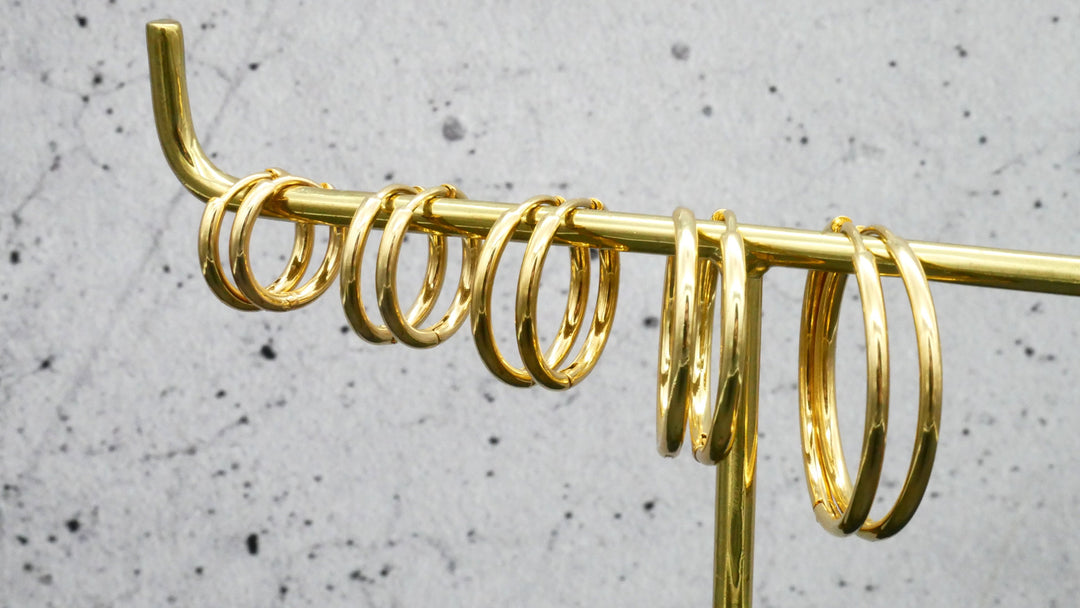 Paar Ohrringe Creolen in Gold und Silber - BB-4