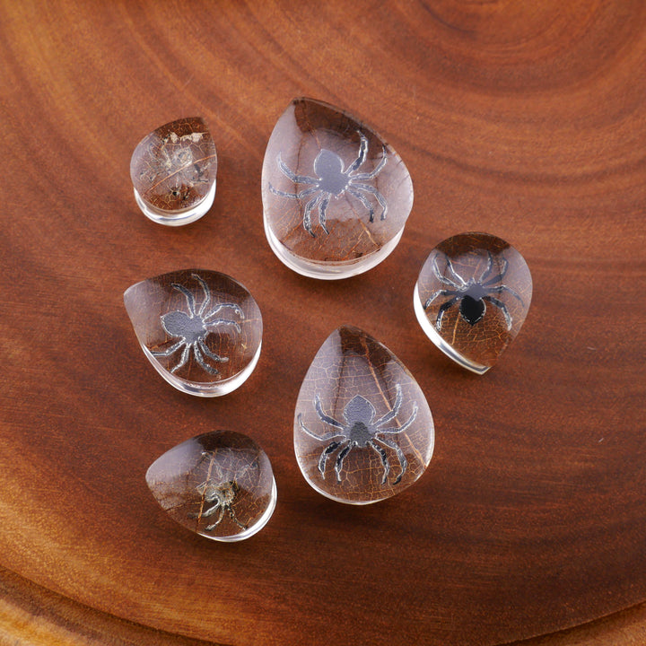1x Teardrop Plug Epoxidharz Spider 14-25mm - E2