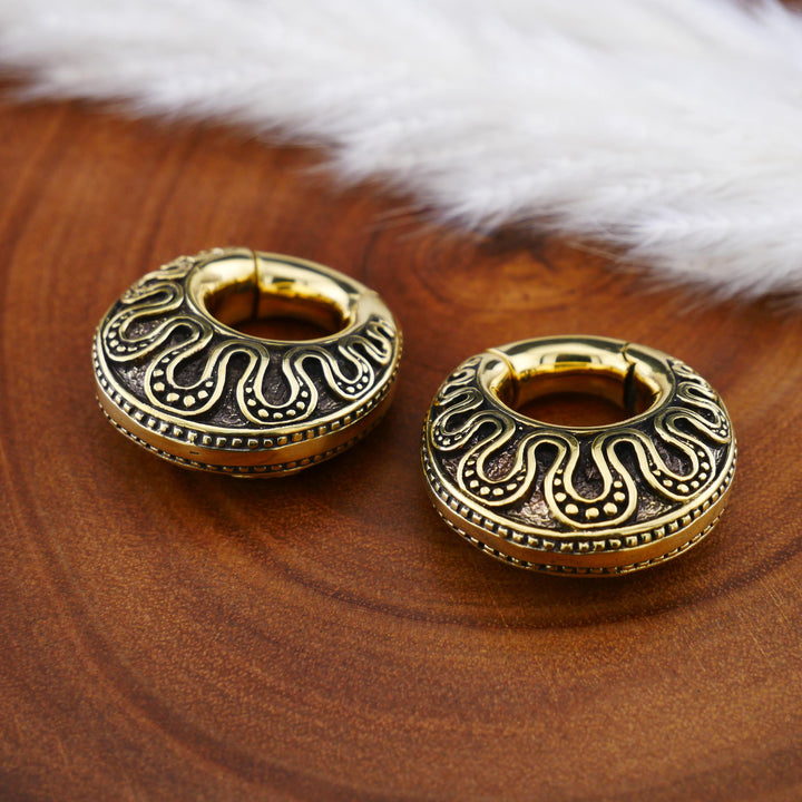 Paar Ohrringe Ohrgewichte Ohrhänger aus Messing 6mm - AA-3