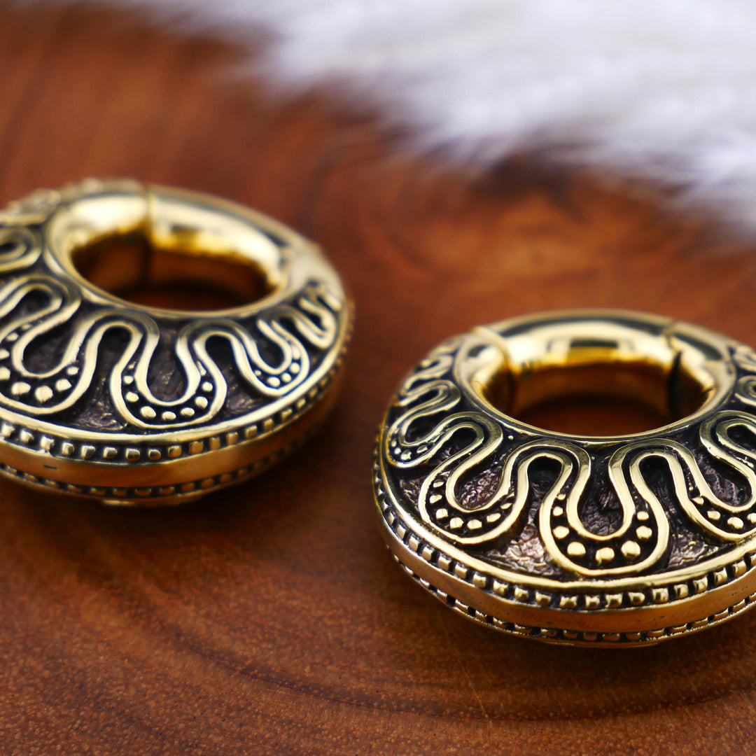 Paar Ohrringe Ohrgewichte Ohrhänger aus Messing 6mm - AA-3