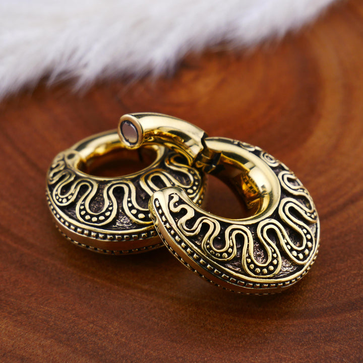 Paar Ohrringe Ohrgewichte Ohrhänger aus Messing 6mm - AA-3