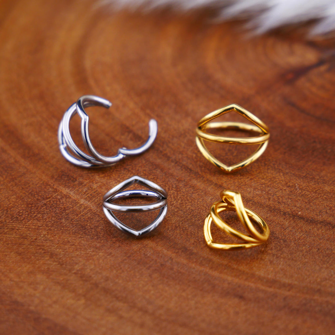 TITAN G23 Piercing Ring Gold Silber - 1M/19