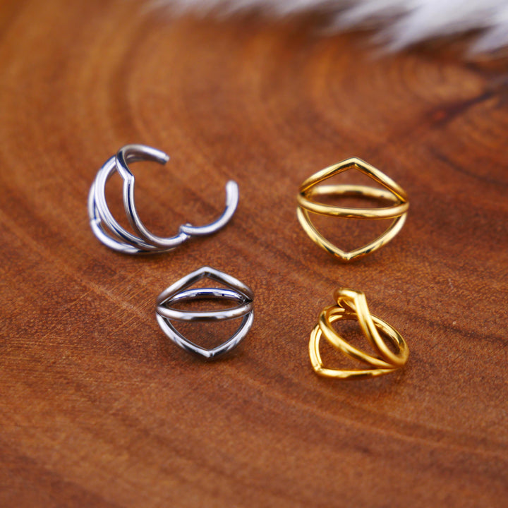 TITAN G23 Piercing Ring Gold Silber - 1M/19