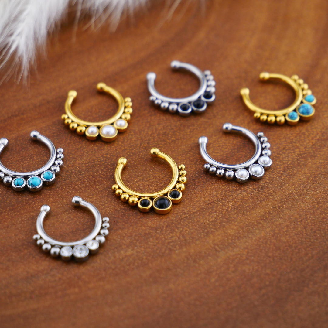 Fake Piercing Septum Chirurgenstahl - 1G/12