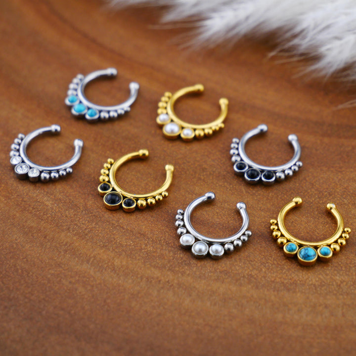 Fake Piercing Septum Chirurgenstahl - 1G/12