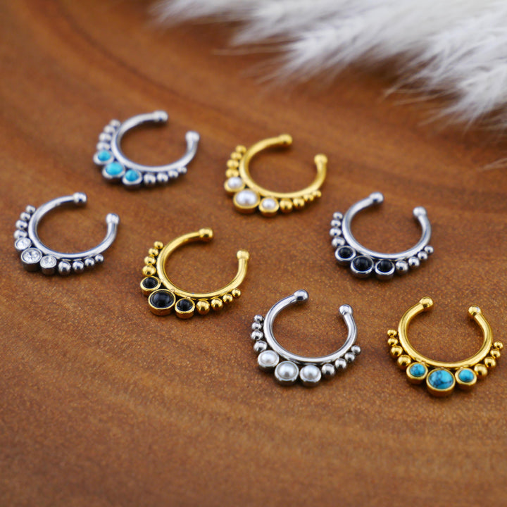 Fake Piercing Septum Chirurgenstahl - 1G/12