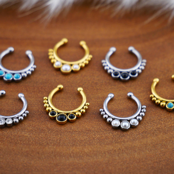 Fake Piercing Septum Chirurgenstahl - 1G/12