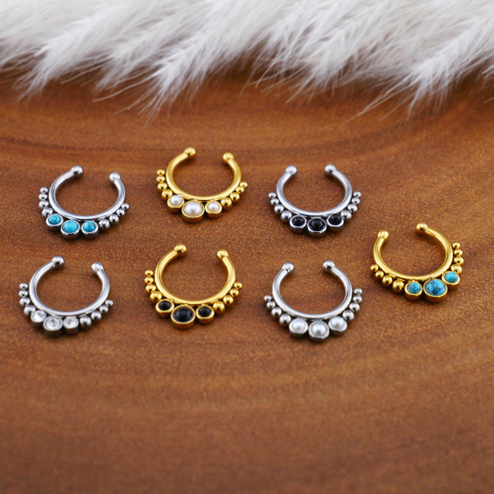 Fake Piercing Septum Chirurgenstahl - 1G/12