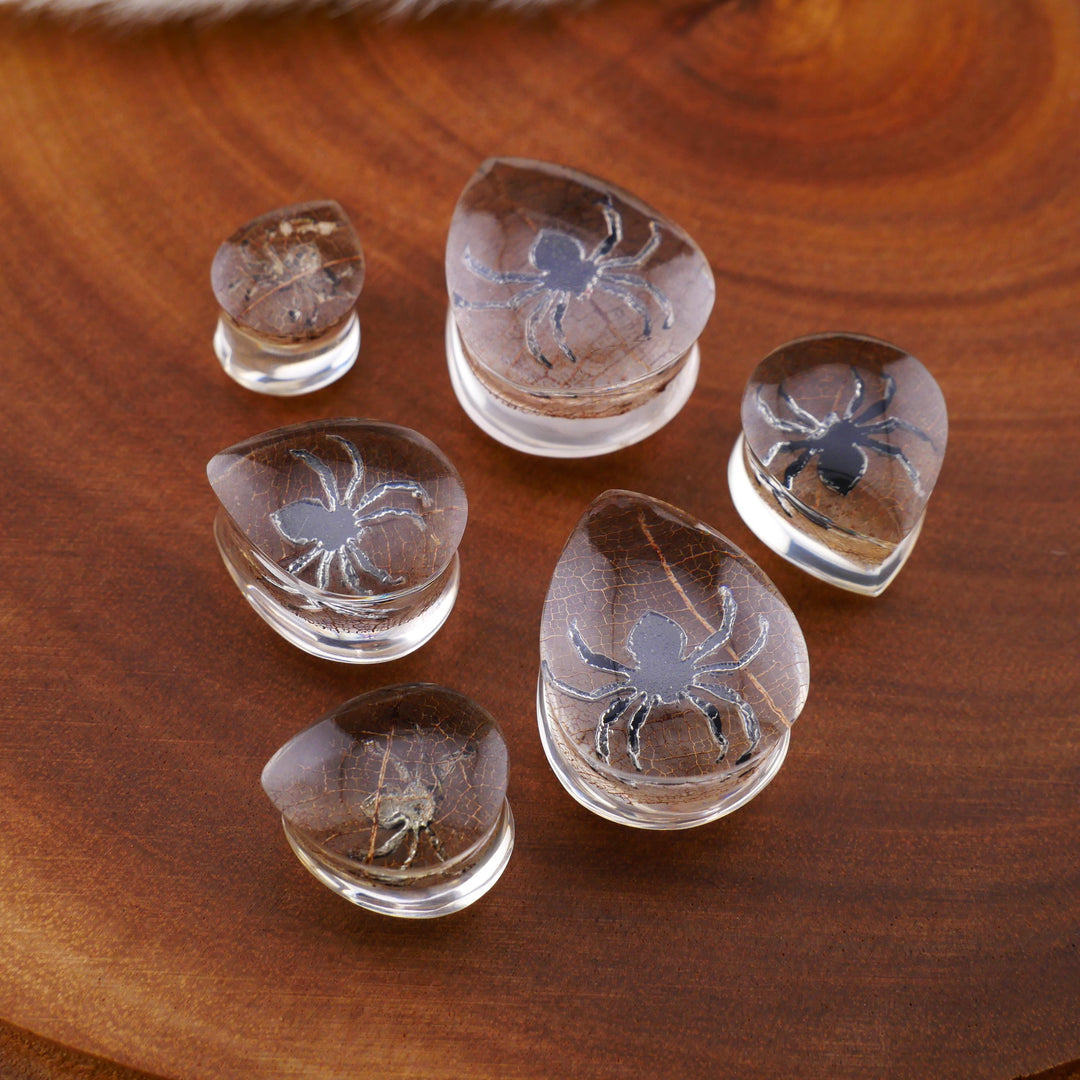 1x Teardrop Plug Epoxidharz Spider 14-25mm - E2